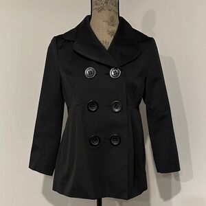 Express Black Double-Breasted Water resistant rain jacket coat Coat size XS